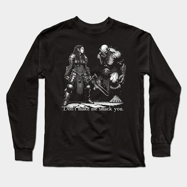 Warrior Attitude Long Sleeve T-Shirt by OddlyNoir